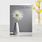 Sympathie witte dahlia bloem in vaas kaart (Gele Bloem)