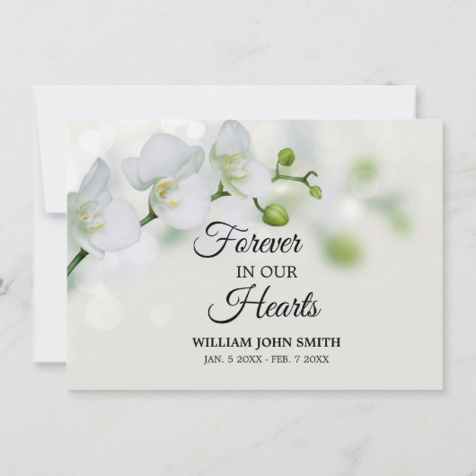 Sympathie Witte Orchideeën DANK U Bedankkaart (Achterkant)