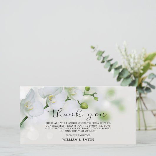 Sympathie Witte Orchideeën DANK U | FOTO Bedankkaart (Staand voorkant)