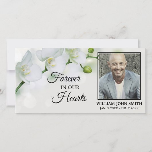 Sympathie Witte Orchideeën DANK U | FOTO Bedankkaart (Achterkant)