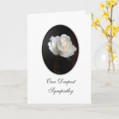 Sympathie witte roos kaart (Gele Bloem)