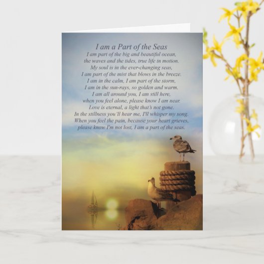 Sympathie Zee Ocean Sailing with Spirituele Poem Kaart (Gele Bloem)