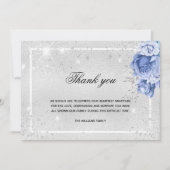 Sympathie zilverblauw lichtsparren bedankkaart (Voorkant)