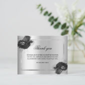 Sympathie zilveren foto bedankt je kaart (Staand voorkant)