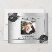 Sympathie zilveren foto bedankt je kaart (Achterkant)