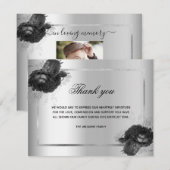 Sympathie zilveren foto bedankt je kaart (Voorkant / Achterkant)