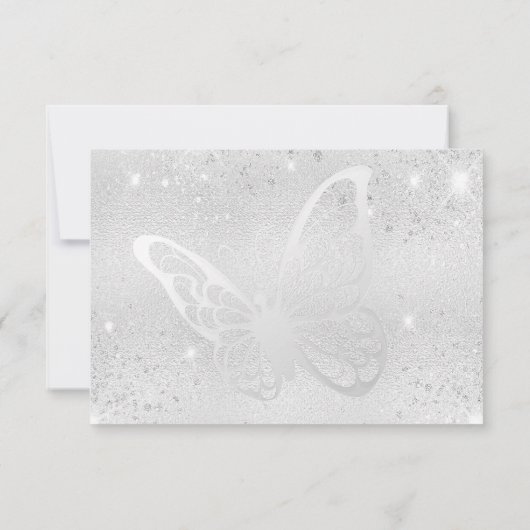 Sympathie zilveren vlinder bedankt (Achterkant)