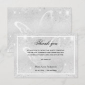 Sympathie zilveren vlinder bedankt (Voorkant / Achterkant)