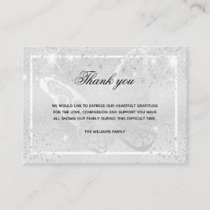 Sympathie zilveren vlinder foto bedankt informatiekaartje