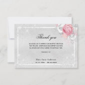 Sympathie zilverroze flroze dank u bedankkaart (Voorkant)