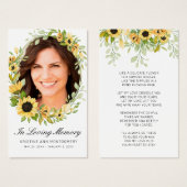 Sympathie Zonnebloem Zwarte Script Fotokaart Visitekaartje (Voorkant /achterkant)