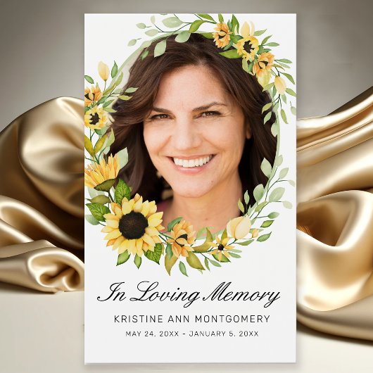Sympathie Zonnebloem Zwarte Script Fotokaart Visitekaartje