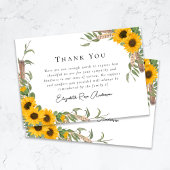 Sympathie Zonnebloemen begrafenis Bedankkaart