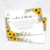 Sympathie Zonnebloemen begrafenis Bedankkaart