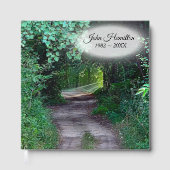 Sympathie Zonnestralen op een bospad Gastenboek (Voorkant)