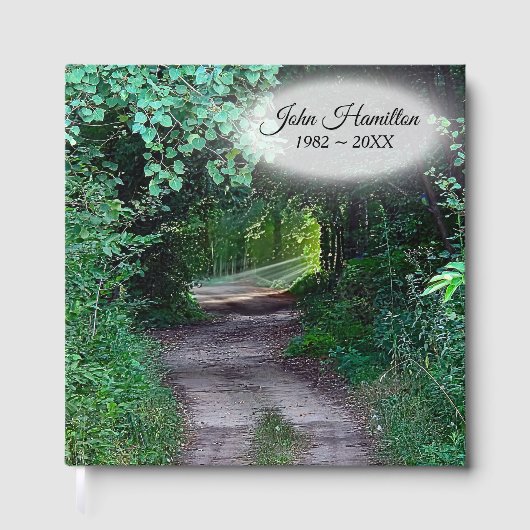 Sympathie Zonnestralen op een bospad Gastenboek (Voorkant)