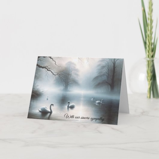 Sympathie zwanen op Misty Lake Kaart (Voorkant)