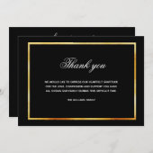 Sympathie zwart goud bedankt foto (Voorkant / Achterkant)