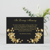 Sympathie zwart goud bloemenbudget dank u foto bedankkaart (Staand voorkant)