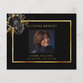 Sympathie zwart goud foto bloemenbedankje (Voorkant)