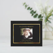 Sympathie zwart goud foto eenvoudig dank je kaart (Staand voorkant)