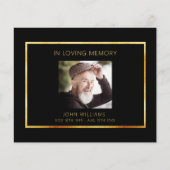 Sympathie zwart goud foto eenvoudig dank je kaart (Voorkant)