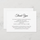 Sympathie Zwart Script Eenvoudige begrafenis Dank  Kaart (Voorkant / Achterkant)