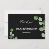 Sympathie zwarte eucalyptus foto bedankt! bedankkaart (Voorkant)