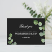 Sympathie zwarte eucalyptus foto bedankt! bedankkaart (Staand voorkant)