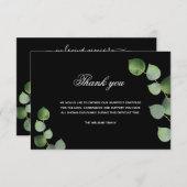 Sympathie zwarte eucalyptus foto bedankt! bedankkaart (Voorkant / Achterkant)