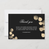 Sympathie zwarte gouden eucalyptus foto bedankkaart (Voorkant)