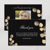 Sympathie zwarte gouden eucalyptus foto bedankkaart (Voorkant / Achterkant)