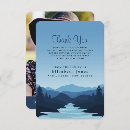 Sympathiebergen in Dusk Hartelijk dank Bedankkaart