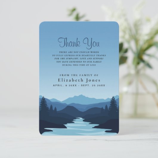 Sympathiebergen in Dusk Hartelijk dank Bedankkaart (Staand voorkant)