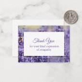 Sympathieberichten met lavender achtergrond notitiekaartje (Voorkant / Achterkant in situ)