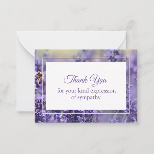 Sympathieberichten met lavender achtergrond notitiekaartje (Voorkant)