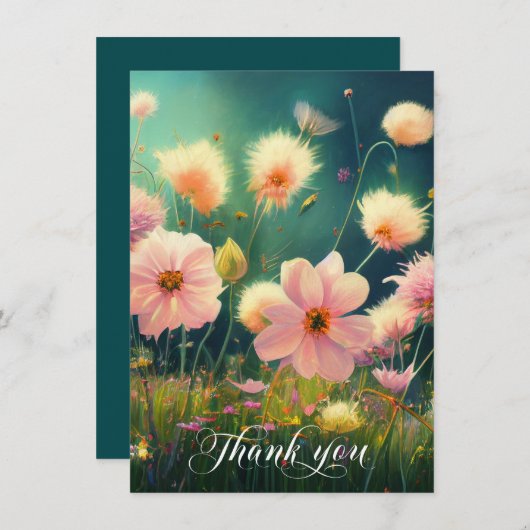 Sympathiebloemen in het veld BEDANKT U (Voorkant / Achterkant)