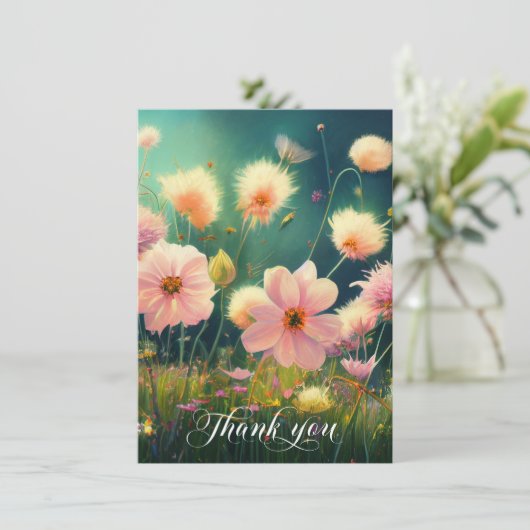Sympathiebloemen in het veld BEDANKT U (Staand voorkant)