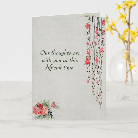 Sympathieboodschap Waterverf Flowers Kaart (Gele Bloem)