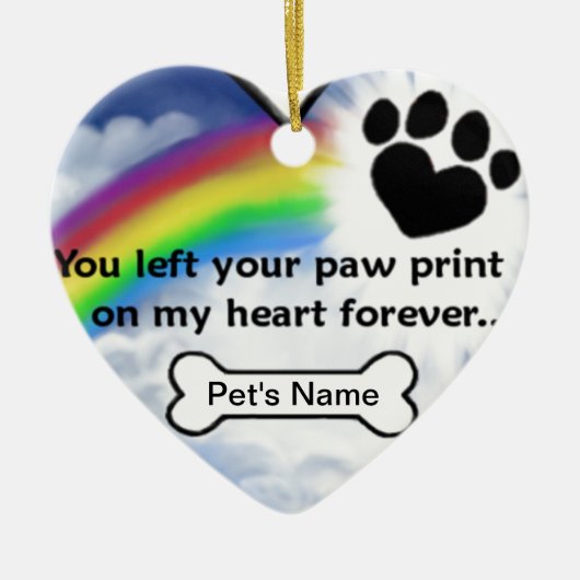 Sympathiegedicht afdrukken Paw Keramisch Ornament (Voorkant)