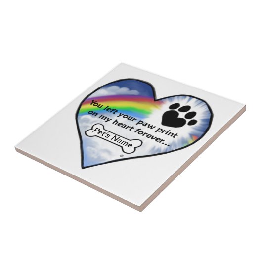 Sympathiegedicht afdrukken Paw Tegeltje (Zijkant)