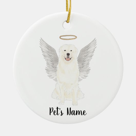 Sympathieherdenking van de Grote Pyreneeën Keramisch Ornament (Voorkant)