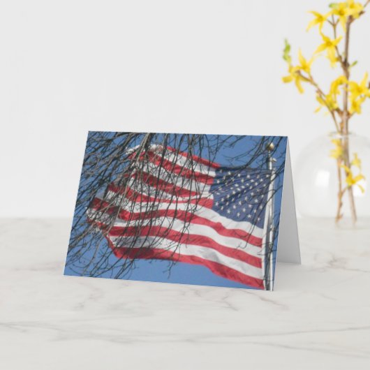 Sympathiekaart "American Flag in the Wind" Kaart (Gele Bloem)