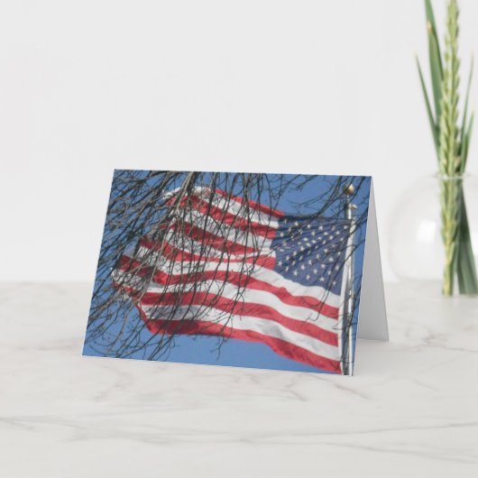 Sympathiekaart "American Flag in the Wind" Kaart (Voorkant)