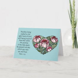 Sympathiekaart, Bloemhart, Bijbelvers over geloof Kaart
