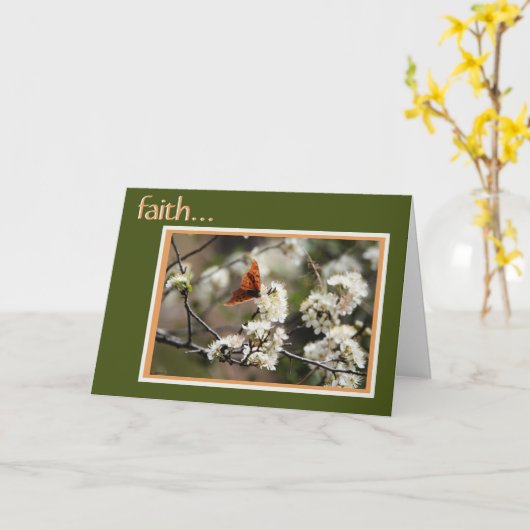 Sympathiekaart: Butterfly w verse on Faith Kaart (Gele Bloem)