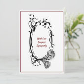 Sympathiekaart Deepest Black Floral Dark Red Lijst (Staand voorkant)