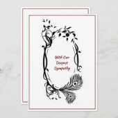 Sympathiekaart Deepest Black Floral Dark Red Lijst (Voorkant / Achterkant)