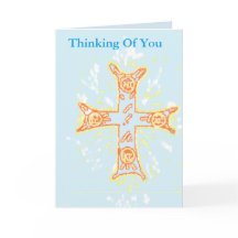 Sympathiekaart Denk aan u/Grieks kruis