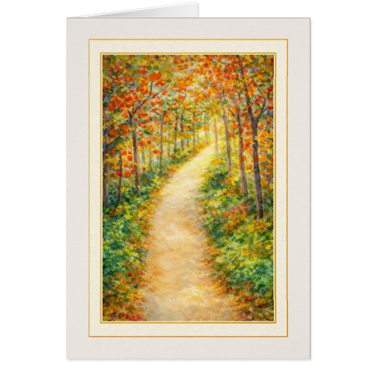 Sympathiekaart Herfst Bospad (Voorkant)